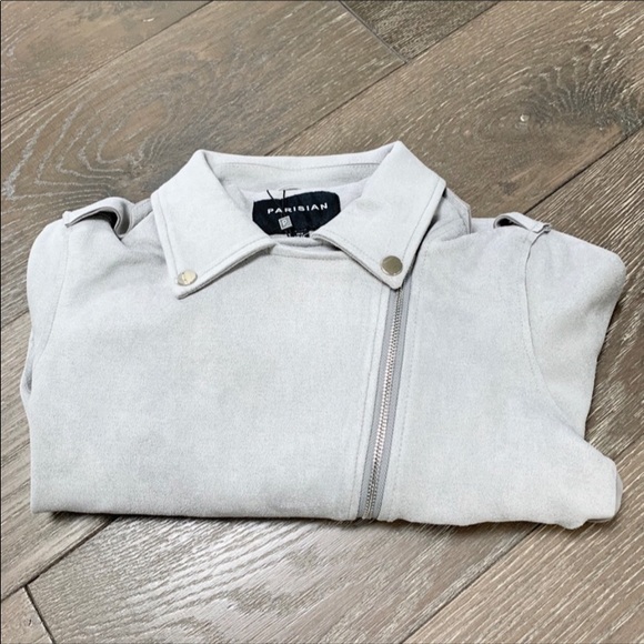 Biker jacket in grey with cute detailing NWT - Picture 5 of 8